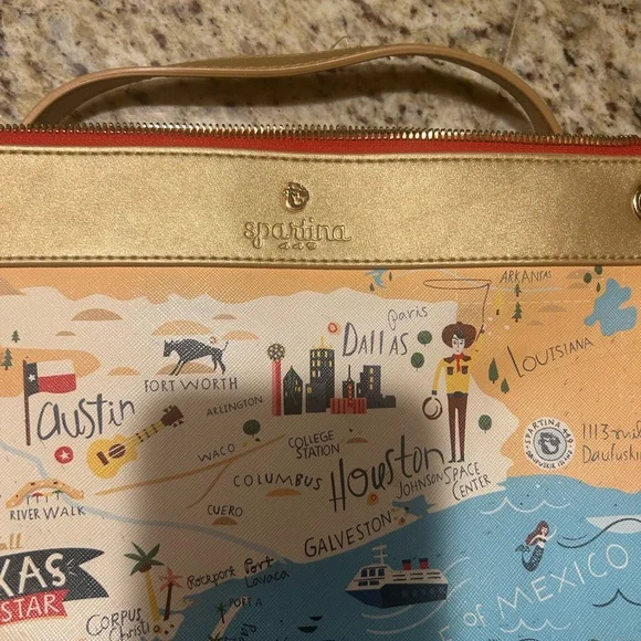 Texas Spartina 449 crossbody purse. AS IS BROKEN ZIPPER. Still a great bag! - Picture 6 of 7